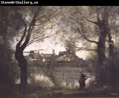 Jean Baptiste Camille  Corot Mantes (mk11)